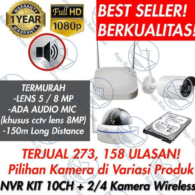 Barustockbnyk- Paket Cctv Nvr Kit 4 Kamera (Kamera Cctv Full Wireless) / Ip Cam Cctv