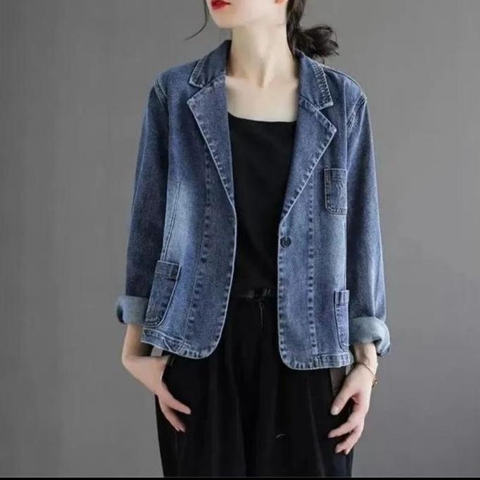 BLAZER WANITA JEANS TEBAL IMPORT BKK / BLAZER BANGKOK / BLEZER KANTOR IMPORT
