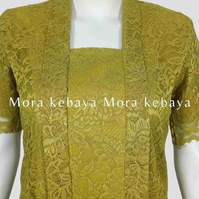 kebaya kutubaru lengan pendek bahan  brokat cornelly non  glitter