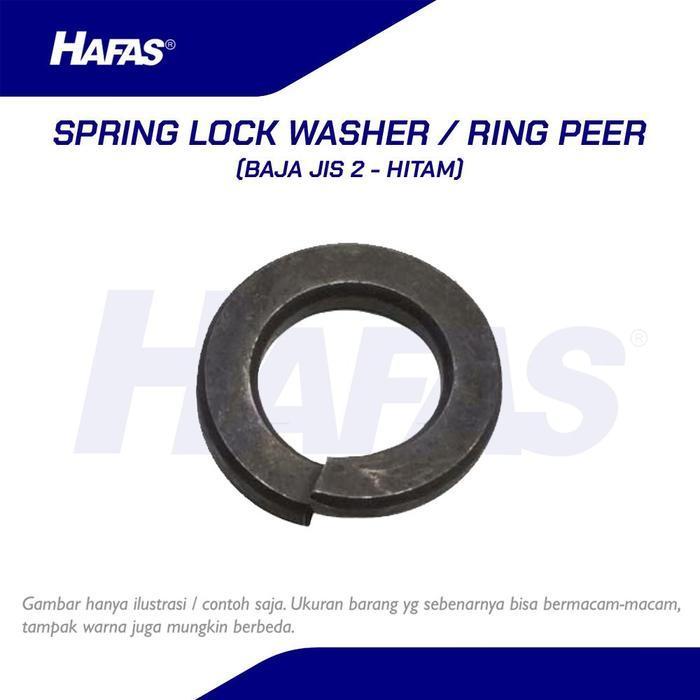 Ring Peer Baja JIS 2, M22 (hitam) | Spring Lock Washer WL - 10 pcs