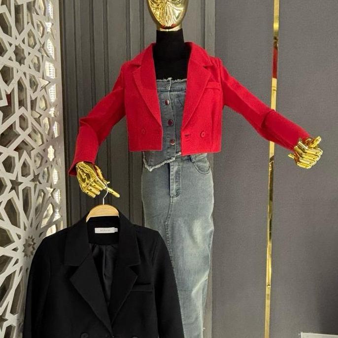 Blazer wanita premium crop