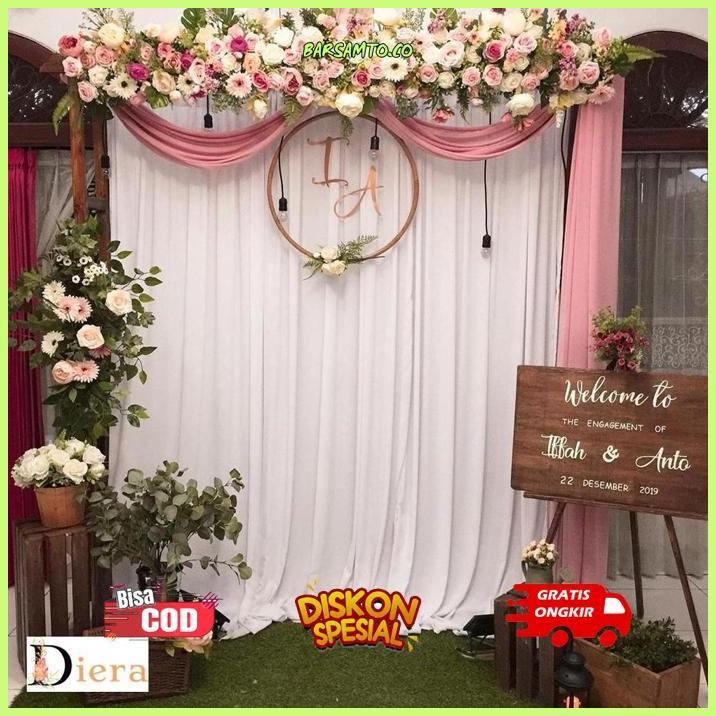 BARSAMTO KAIN DEKORASI WARNA PUTIH/KAIN HABUTEX/KAIN SATIN/KAIN HABUTAI/ KAIN HAIKIT/KAIN TENDA WARN