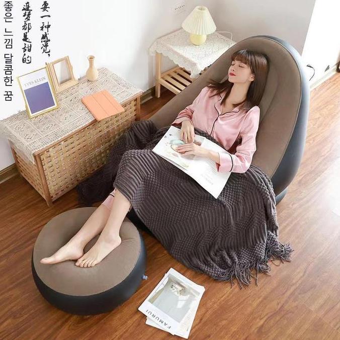 Sofa Santai Angin Kursi Santai Dengan Sandaran Kaki - Sofa Malas Empuk (Juga Tersedia Dengan Pompa A