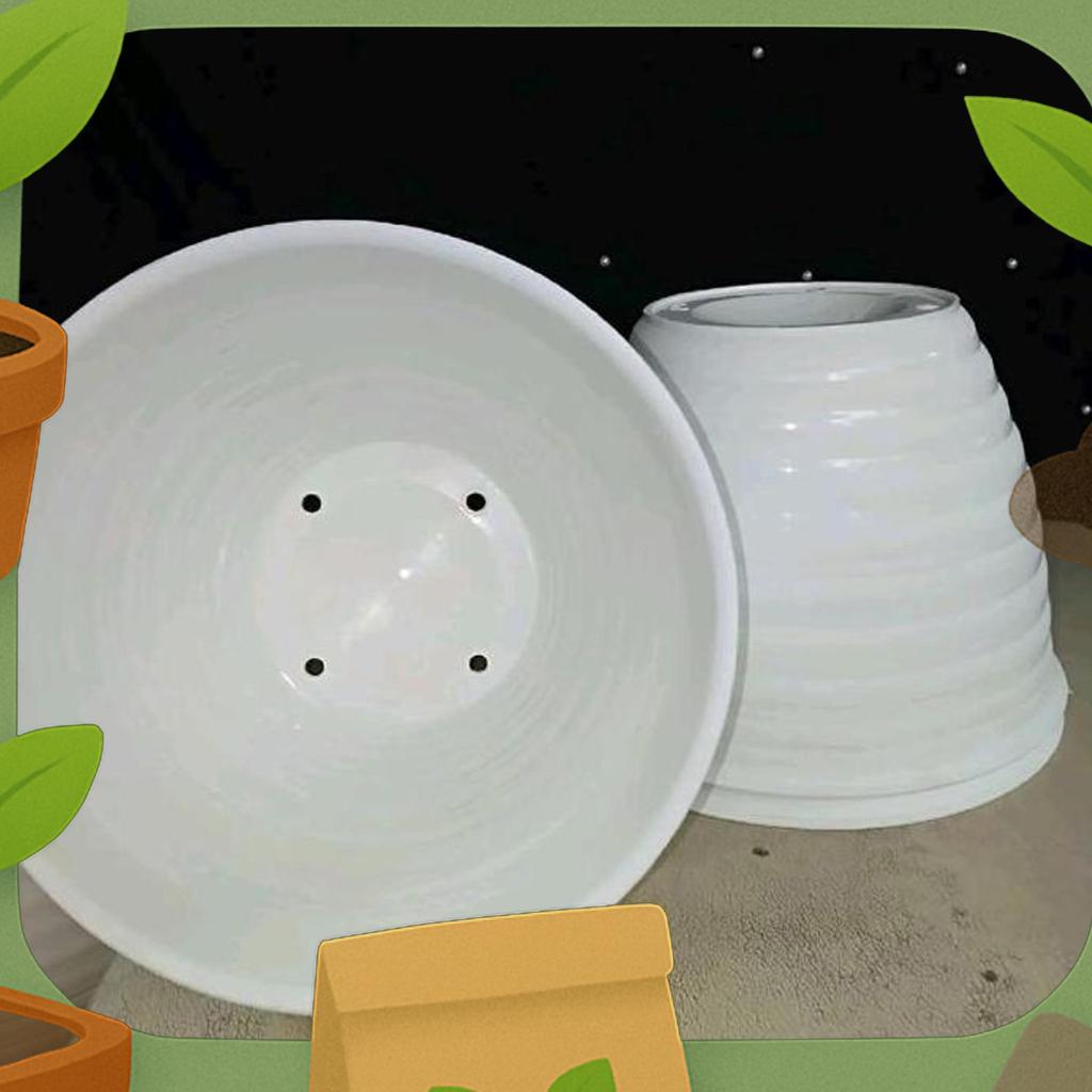 Pot Putih Size 27 / Pot Plastik Untuk Bunga Hias / Pot Putih Plastik Tanaman / Pot Plastik Taman / P