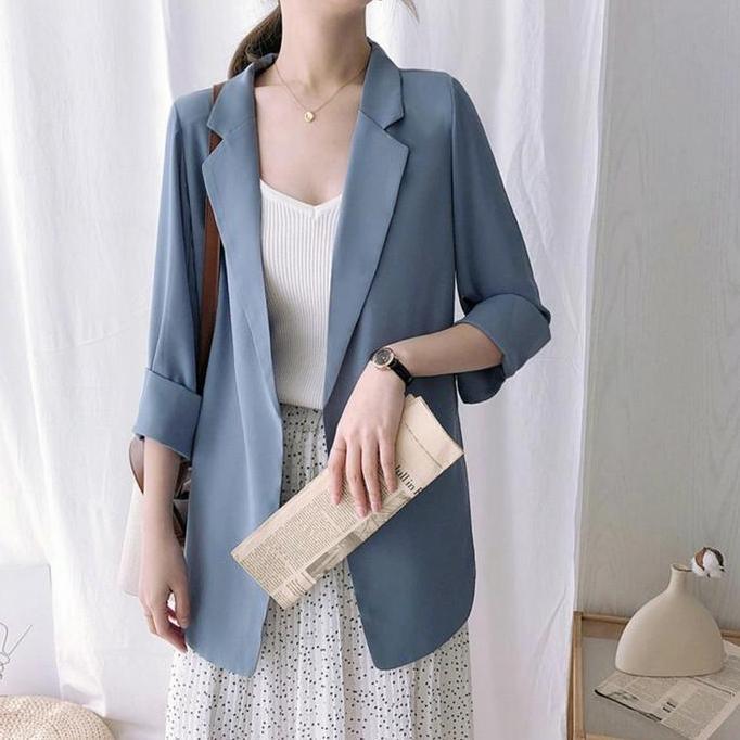 Outer Blazers Girls Import 43311/ Blazer Wanita Korea Panjang Kerja