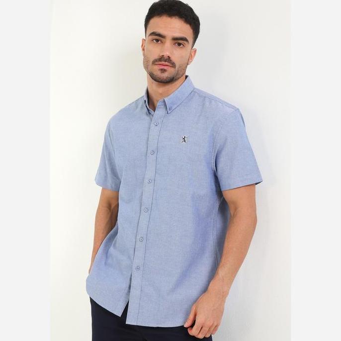 Giordano Men's Short Sleeve Oxford Shirt Pria [0104529381]