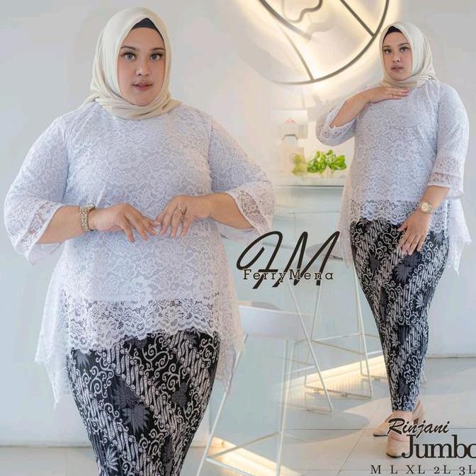 kebaya brokat Rinjani jumbo xxxl Ld 130 cm /kebaya modern/kebaya Couple/kebaya terbaru/kebaya jumbo 