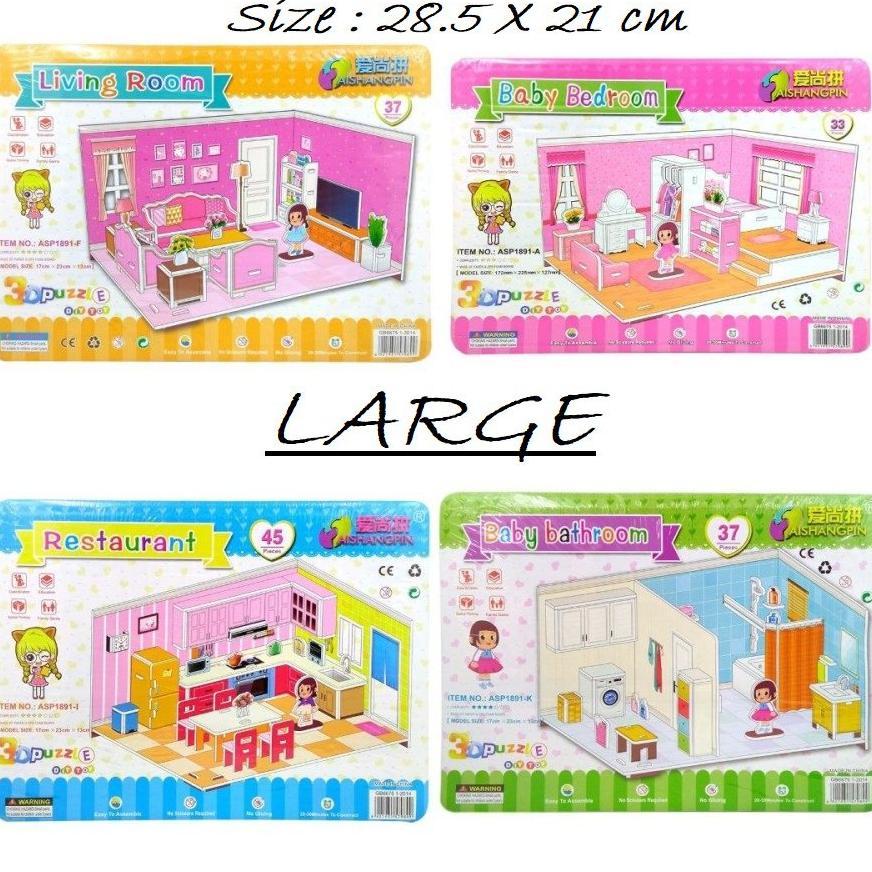 cuci gudang diy 3d foam puzzle mainan edukasi anak miniatur interior rumah rumahan bongkar pasang bp