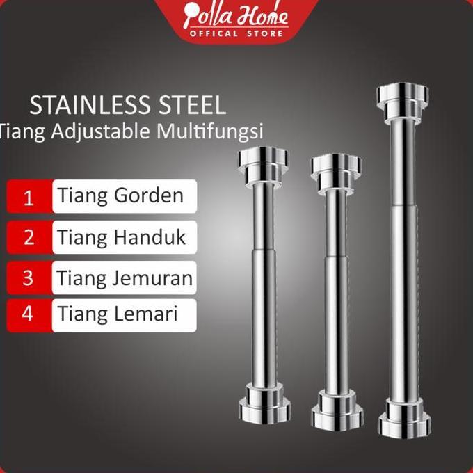 Ollahom Tiang Gantungan Serbaguna Teleskopik Tiang Gantungan Baju Hang