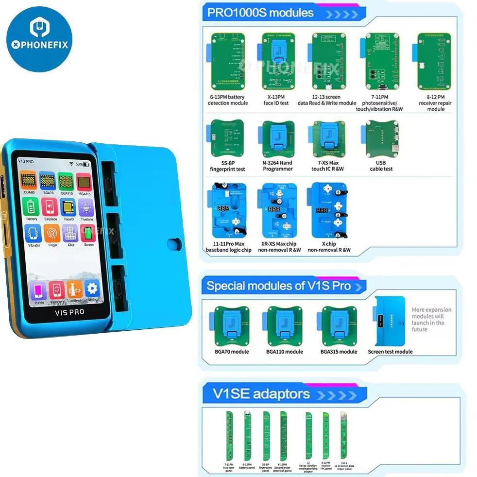 JC  V1S PRO Programmer BGA315 BGA110 BGA70 Test Socket for IPhone X to 15PM Nand Flash Read Write Re