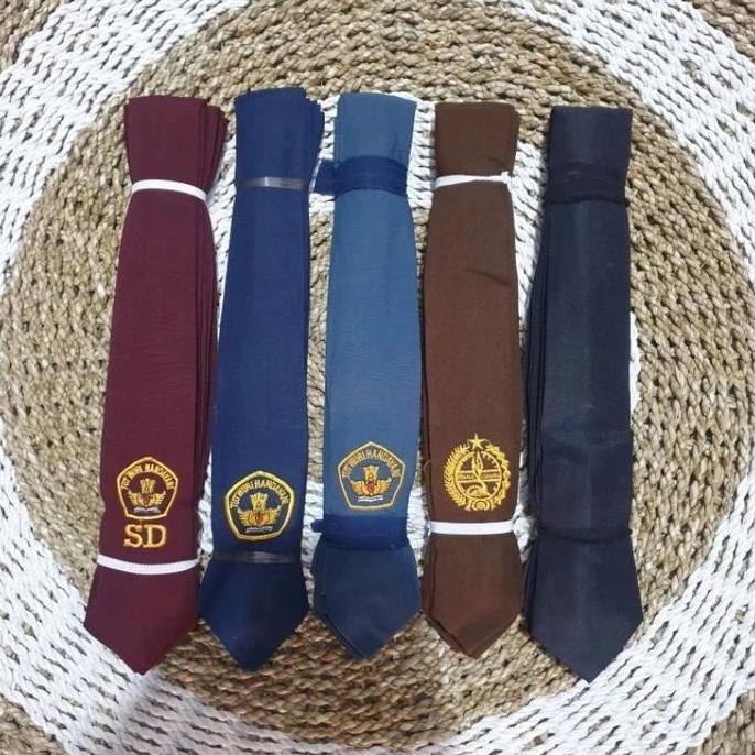New- dasi panjang seragam sekolah sd smp sma pramuka polos hitam dasi panjang dasi pake bodril