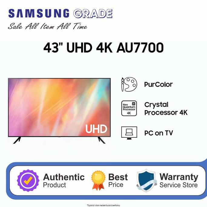 Terlaris Samsung Smart Tv 43" Uhd 4K Au7700 - Ua43Au7700K