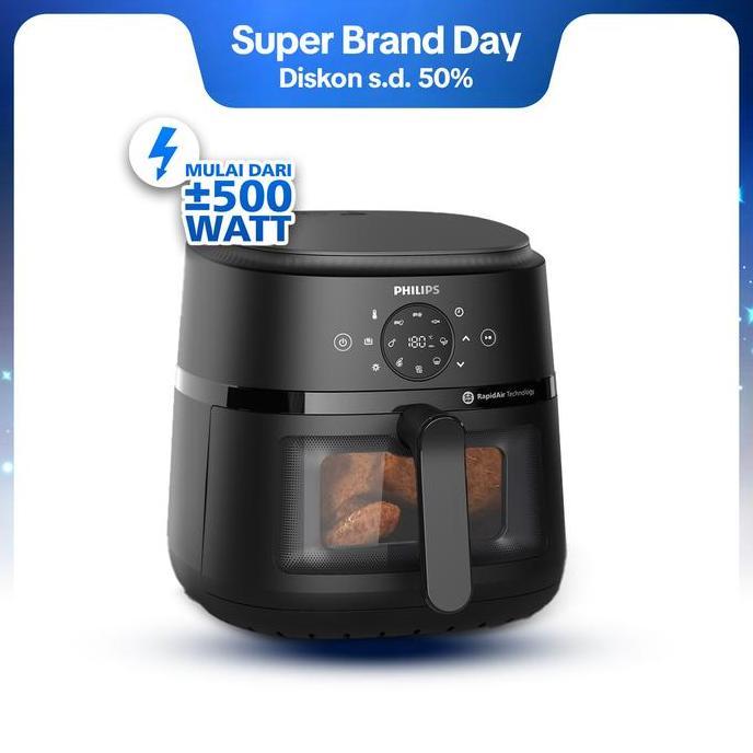Philips Series 2000 Airfryer 6,2 L - NA230/00 dengan jendela transparan, air fryer multifungsi digit