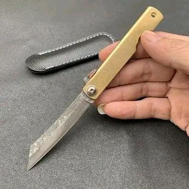 Spesial Higonokami Japanese Pocket Mini Folding Knife Vg10 Damascus Steel Cooper Handle Edc Tools