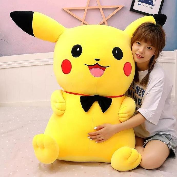 jayabk- Boneka Pikachu Jumbo Original/Boneka Lucu Lembut/Boneka Jumbo Bahan Pl