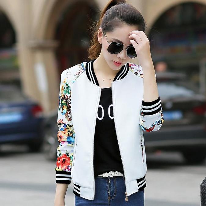 JAKET BASEBALL IMPORT WANITA MOTIF STREET STYLE MATERIAL POLYESTER SUPER SOFT
