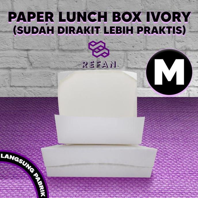 PAPER BOX LUNCH UKURAN M / PAPER LUNCH BOX SIZE M / PAPER BOX PREMIUM