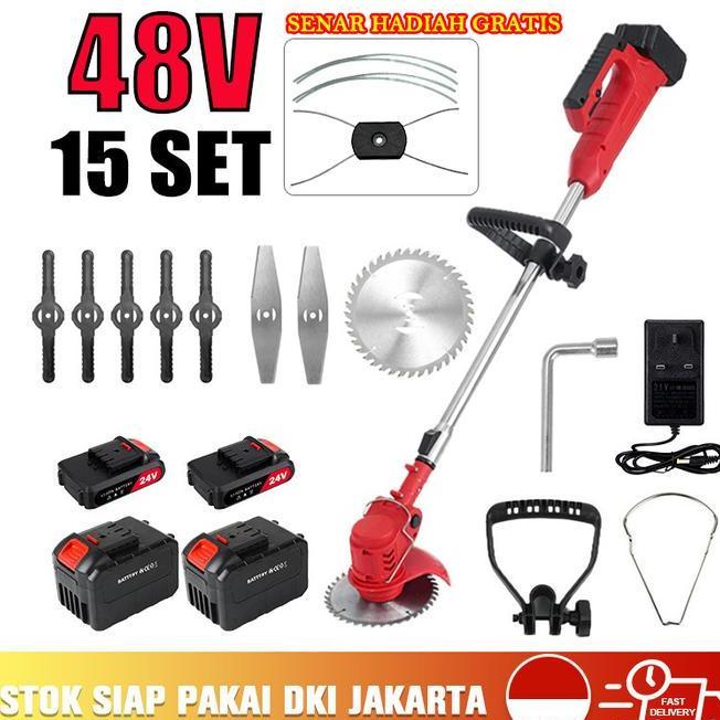 48V Mesin Potong Rumput Cordless Grass Trimmer Mesin Pemotong Rumput