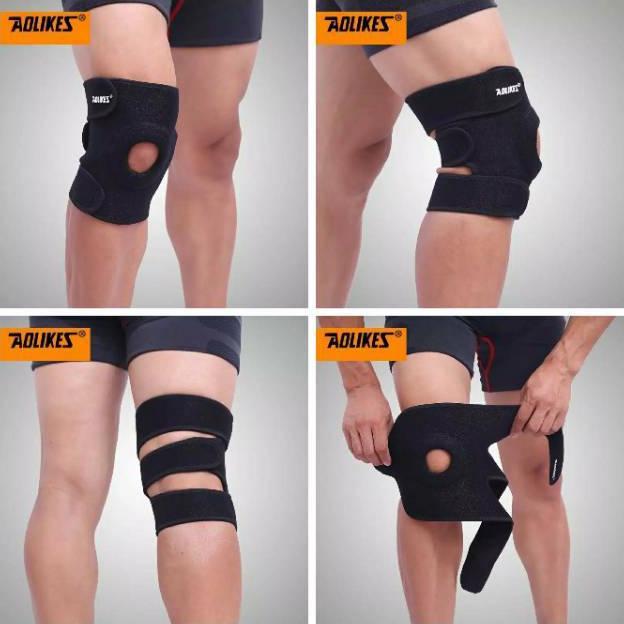Original Kneepad Aolikes 3 Strap Adjustable Aolikes Pelindung Deker Lutut Knee Pad Knee Support