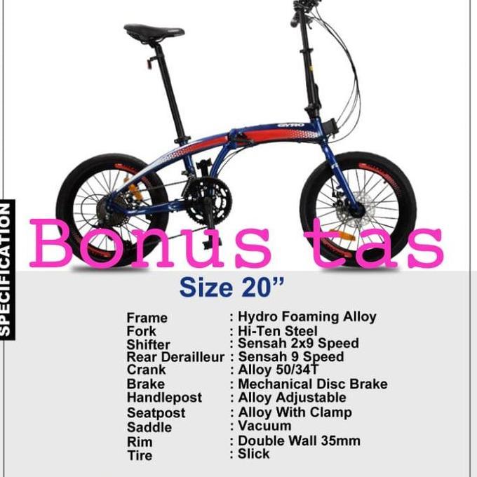 Promo Sepeda lipat 20 inch alloy rubick GYRO Diskon