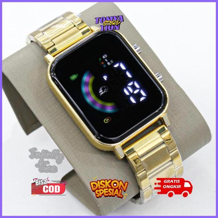 TOMYATION JAM TANGAN LED WATCH JSS3397 RAINBOW DIGITAL COWOK CEWEK RANTAI STAINLESS VIRAL