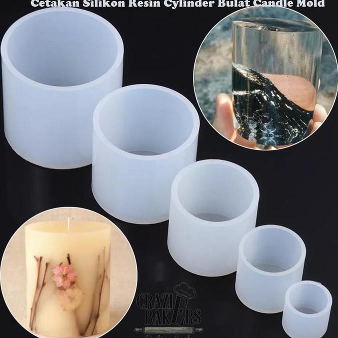 CETAKAN SILIKON RESIN CYLINDER BULAT CANDLE MOLD