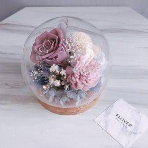 New- Glass Dome Circle / Bulat / Flower Dome Bulat Import
