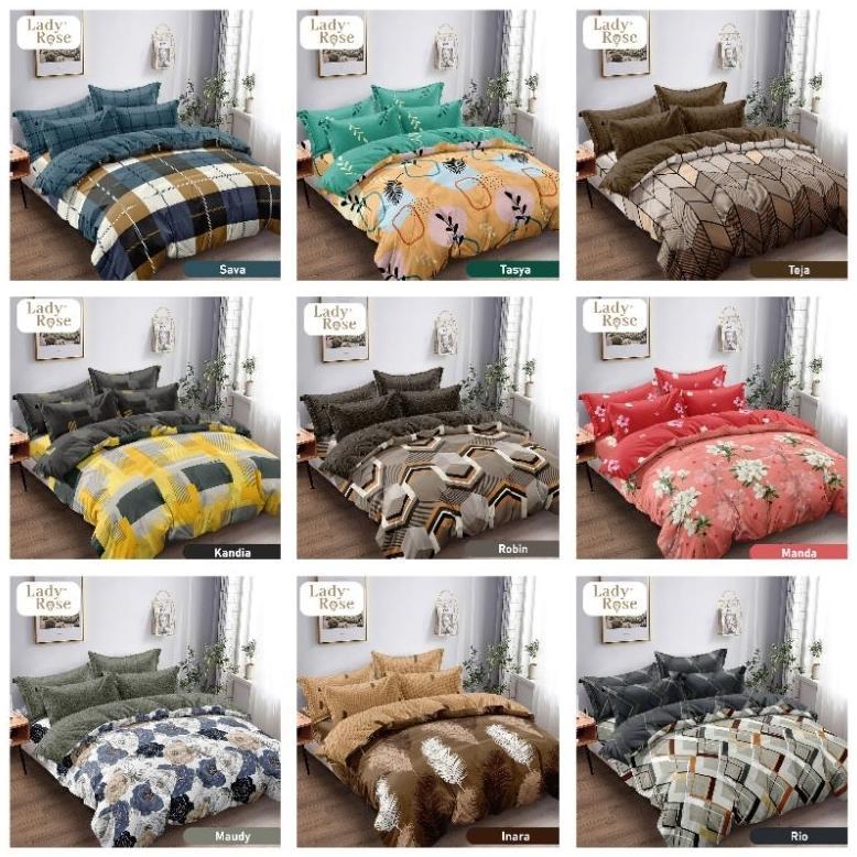LADY ROSE - Bed Cover Lady Rose Ukuran 160x200 & 180x200, Bed Cover Motif Terlaris Tinggi Sprei 30 c