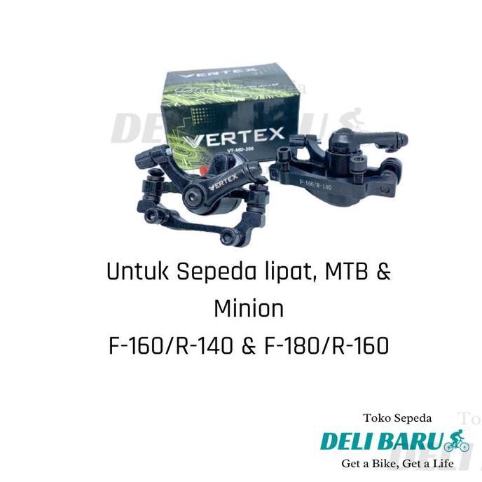 Vertex Kepala rem cakram mekanik 160 depan dan belakang sepeda MTB, lipat