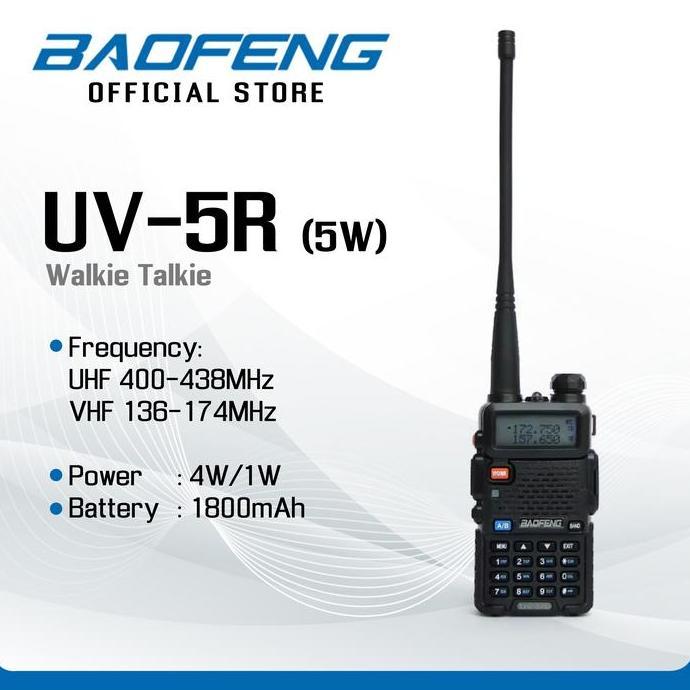 BAOFENG UV-5R (5W) Walkie Talkie HT - Baofeng Indonesia
