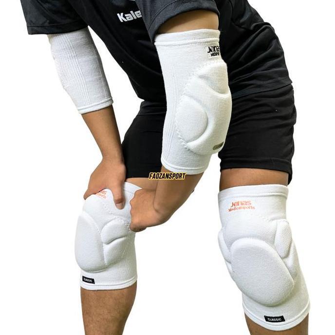 SATU PAKET KNEEPAD JONAS V2 + ELBOWPAD PRO JONAS HITAM DAN PUTIH FUTSAL TANGAN ORIGINAL DAN TERPERCA
