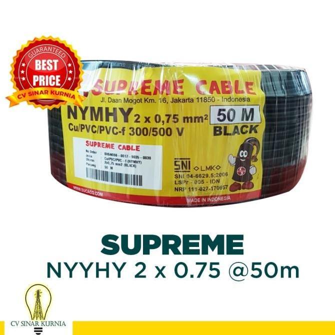 Kabel Listrik NYYHY 2x0.75 mm 2x0,75 SUPREME| SUPREME Kabel NYYHY| 50M