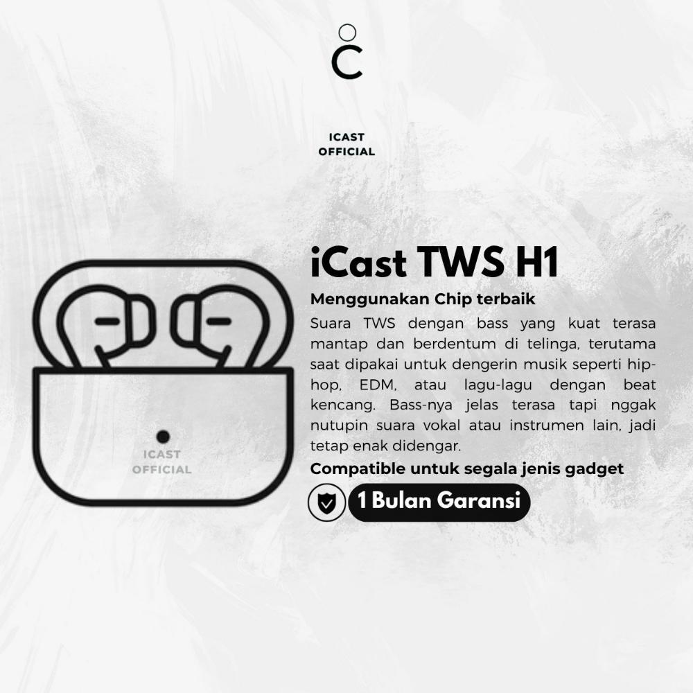 TERBARU iCast TWS Pro H1 Edition Final Upgrade Wireless Charging [Pop Up + Serial Detected] By iCast