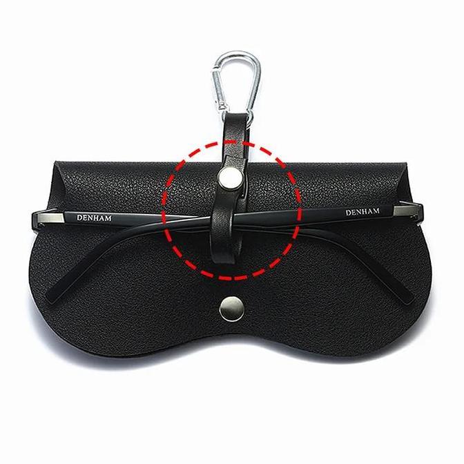VEXANAF Tempat Kacamata Leather Kotak Kacamata Gantungan Tas Tempat Kacamata Traveling