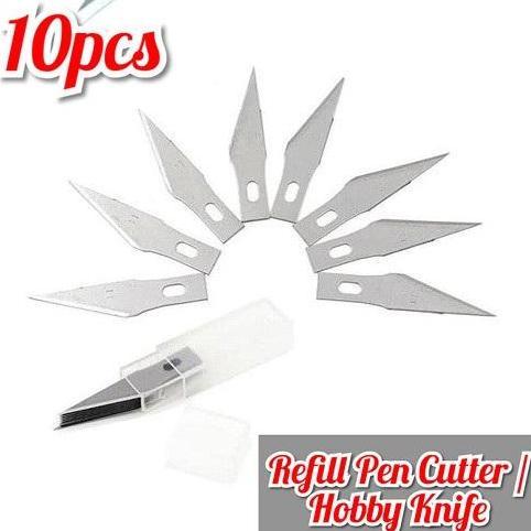 REFILL PEN CUTTER / CUTTING STICKER BLADE ISI ULANG PEN CUTTER 10 PCS