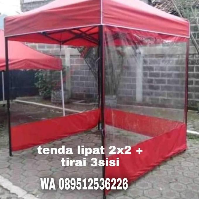 Terlaris Tenda Lipat 2X2 Plus Tirai 3Sisi / Tenda Portable/ Tenda Bazar