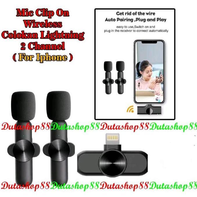 Microphone Wireless Mic Usb Type-C & Lightning For Hp Android & Iphone