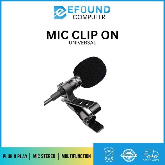 Microphone Clip On Universal Mic Eksternal Suara Jernih Untuk Hp, Laptop, Kamera Dslr