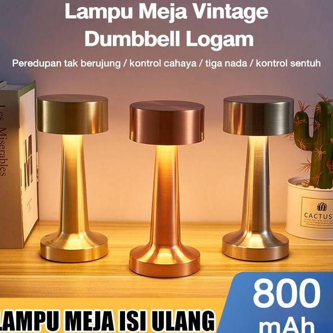 Lampu Meja Bar Retro Lampu Meja Makan Luar Ruangan Yang Dapat Diisi Ulang Lampu Suasana Desktop Lamp