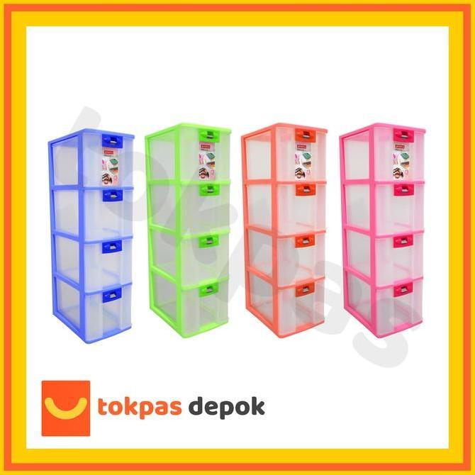 Pressa Container Xl 4 Lion Star Pr 24 Laci Penyimpanan Cd Susun 4 Plastik Office Multicoloured Stora