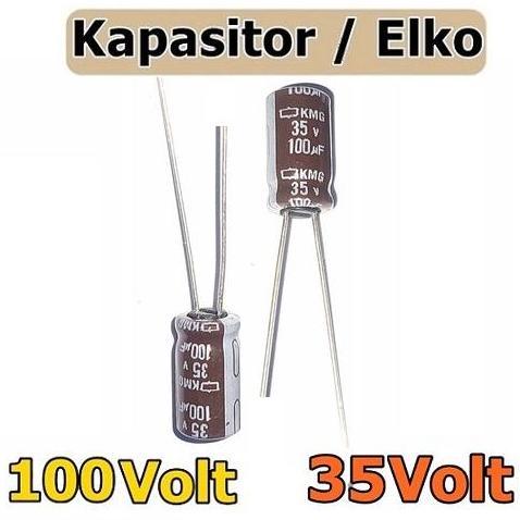 10 PCS ELCO 100/35V 100UF 35V ( 100UF/35V / 100/35V / 100/35 ) 10UF 35V 10MIKRO 35V KUALITAS BAGUS A