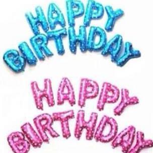 New- BALON FOIL HURUF &amp; ANGKA WARNA PINK &amp; BIRU