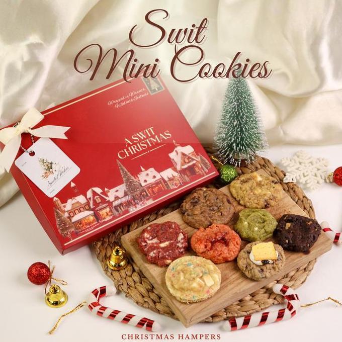 SWIT DESSERT - Soft Mini Cookies Premium isi 8 pcs Edisi Natal Hampers FREE Kartu ucapan & Pita Chri