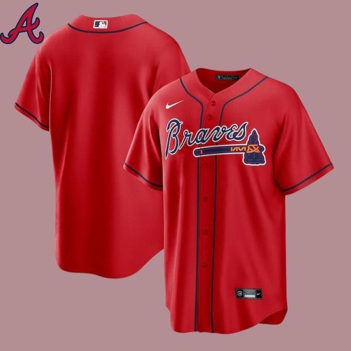 JERSEY BAJU MLB BASEBALL AUTHENTIC ORIGINAL ATLANTA BRAVES MAJESTIC