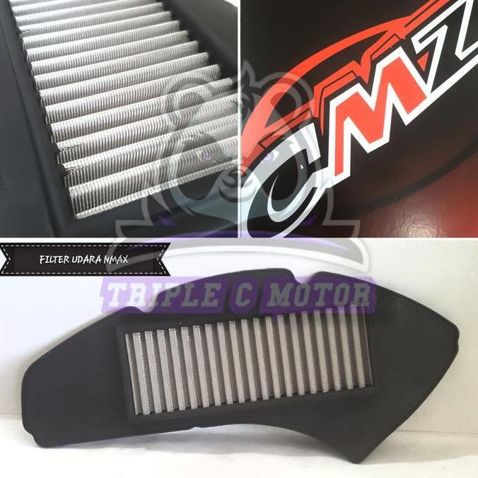 _Gabelio - Filter Udara Nmax Old Stainless Cmz Racing - Air Filter Mesin Motor Anti Karat