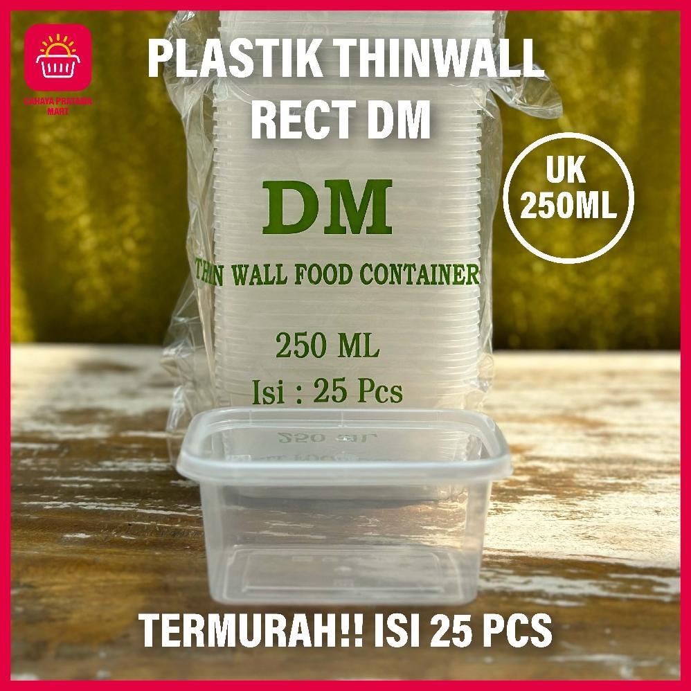 promo terbaru big promo thinwall rectangle / kotak makan plastik box mika thinwall wadah + tutup ter