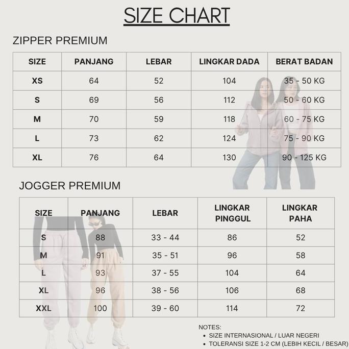 CIEVNO - ONE SET HOODIE ZIPPER + CELANA JOGER PREMIUM HITAM (PRIA&WANITA)