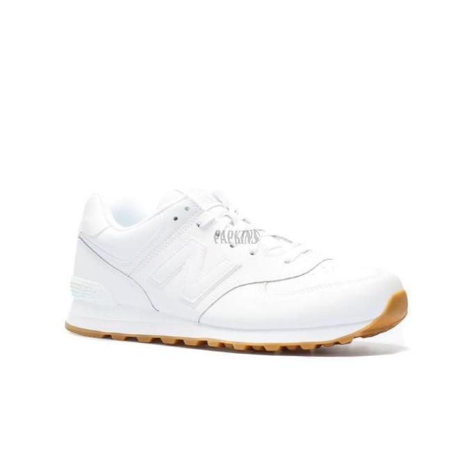 sepatu new balance 574 leather white gum orinal bnib / sneakers unisex
