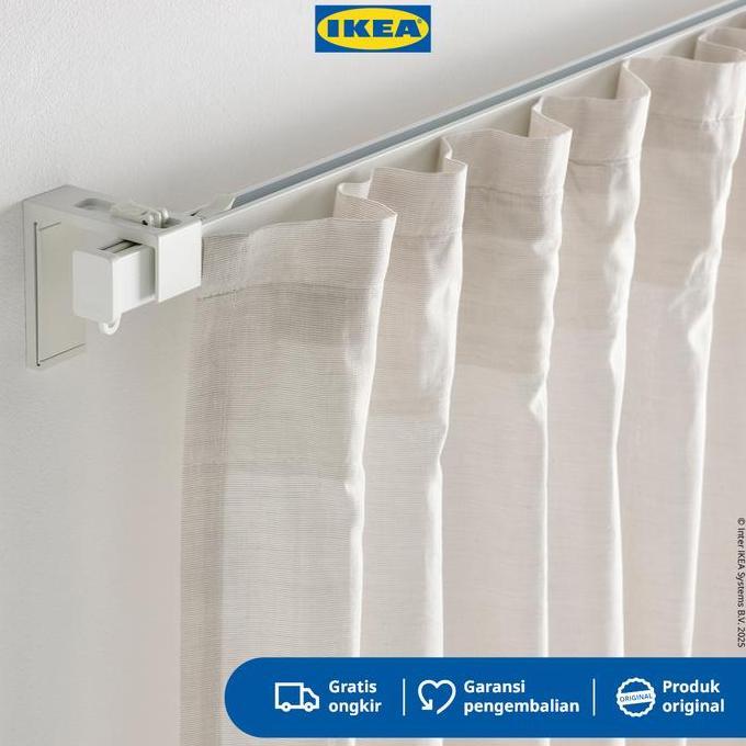 IKEA VIDGA Rel Gorden Trek Tunggal Dengan Perlengkapan Plafon 140cm