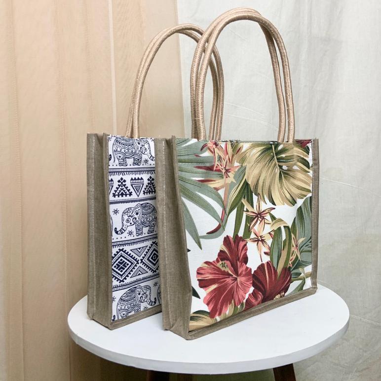 Hot` Promo Tas Jinjing Kanvas Tali Sumbu Handbag Kanvas Motif Kecil Tas Tali Sumbu Mini Tas Mukena T